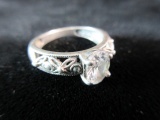 Ring Sterling Silver CZ Center Stone