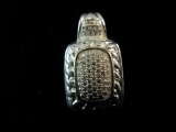 14K Gold Sterling Silver Diamond Gemstone Pendant