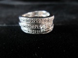 Diamond Gemstone Sterling Silver Ring Set BGE