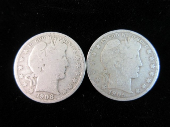 1908 O and 1905 S Silver Half Dollars