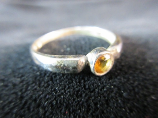 Sterling Silver Citrine Gemstone Ring