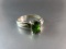 Green Center Stone Sterling Silver Ring