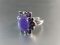 Purple Jade and Amethyst Stone Sterling Silver Ring