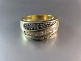 Gold over .925 Silver CZ Stone Ring