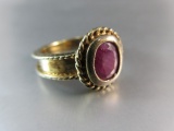 Ruby Gemstone Gold Over .925 Silver