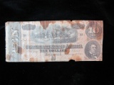 10.00 Confederate States of America Currency 1864 Richmond