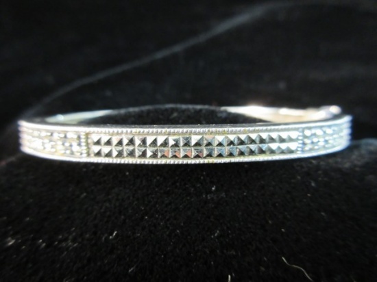 Mercasite Accent Sterling Silver Bracelet