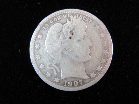 1907 Silver Quarter Dollar