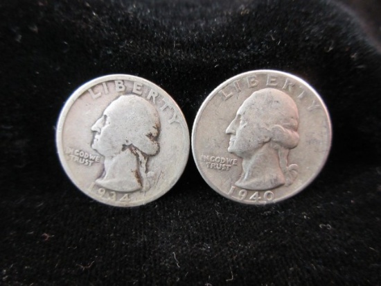 34-40 Silver Quarter Dollars