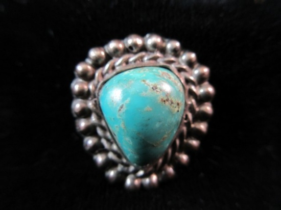 Vintage Turquoise Stone Sterling Silver Set Piece