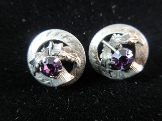 Sterling Silver Vintage Earrings Signed WB