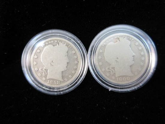 Encased Silver Quarter Dollar Lot of Two