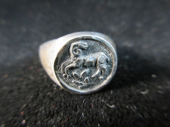 Vintage Mexico Sterling Silver Themed Ring