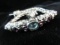Bracelet: Sterling Silver Topaz and Amethyst Gemstone