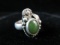 Green Jade Stone Sterling Silver Vintage Ring