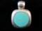 Mexico Vintage Turquoise Stone Sterling Silver Pendant