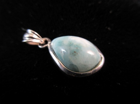 Natural Blue Stone Sterling Silver Pendant