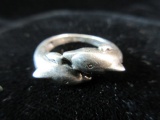 Dolphin Themed Sterling Silver Ring