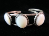 Sterling Silver Mother of Pearl Cuff Bracelet