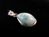 Natural Blue Stone Sterling Silver Pendant