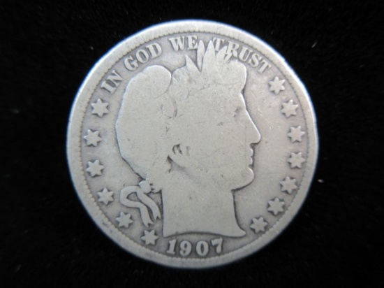 1907 S Silver Half Dollar