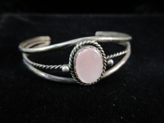 Vintage Sterling Silver Mother of Pearl Bracelet