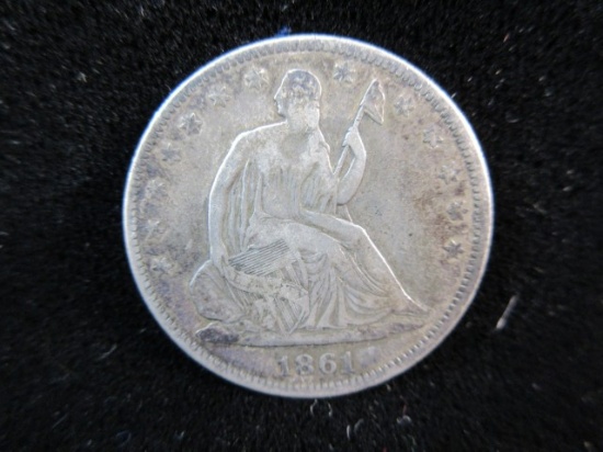 1861 Half Dol. Silver Coin