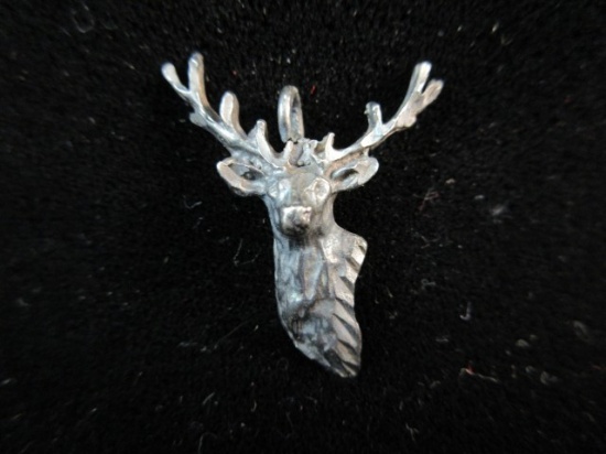 Sterling Silver Vintage Deer Pendant