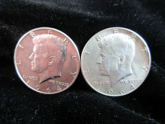 Nice 1964 Kennedy Half Dollar Lot of Two