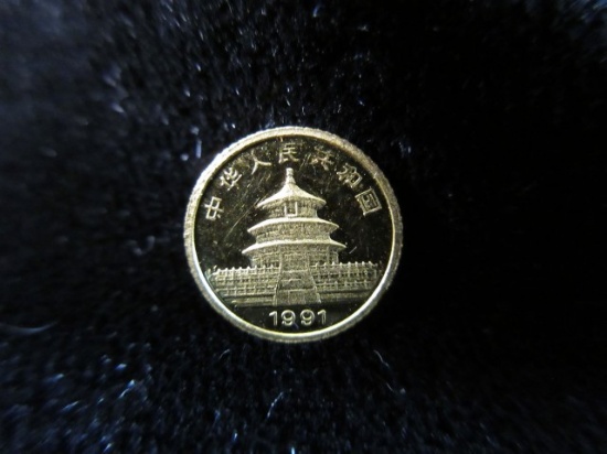 1991 Gold Panda Coin