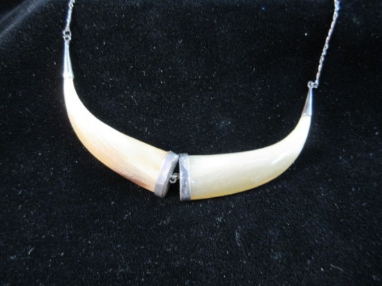 Sterling Silver Tribal Necklace 16”