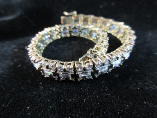 Gold over .925 Silver CZ Stone Tennis Bracelet