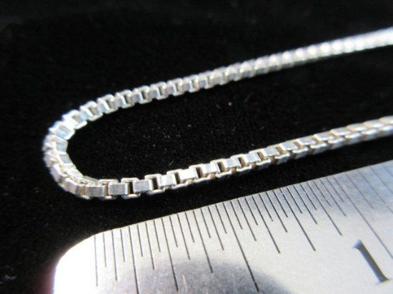 28” Box Style Sterling Silver Necklace