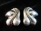Vintage Large Clip Style Sterling Silver Mexico Taxco Earrings