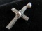 Diamond Gemstone Sterling Silver Cross Pendant
