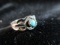 Tiny Sterling Silver Vintage Ring Turquoise Stone