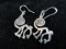 Sterling Silver Themed Monkey Vintage Artisan Earrings