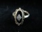 Vintage 10K Yellow Gold Black Onyx Diamond Ring