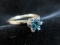 14K Yellow Gold Blue Diamond Gemstone Ring 199.00 Opening Bid