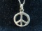 Sterling Silver Peace Pendant and 18” Sterling Necklace