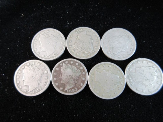 Lot of 7 V Nickels as Shown