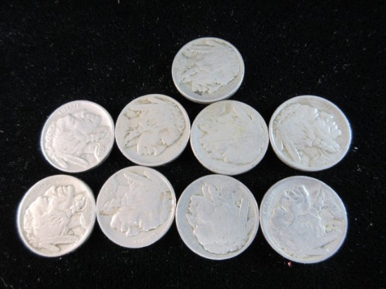 Lot of 9 Buffalo Nickels as Shown