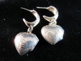 Vintage Sterling Silver Locket Earrings
