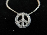 Sterling Silver Peace Pendant and 18” Sterling Necklace