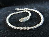 Bracelet: Sterling Silver Rope Style Bracelet