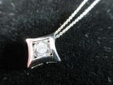 CZ .925 Silver Pendant and 18” Sterling Silver Necklace
