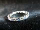 Gemstone .925 Silver Eternity Band Style Ring