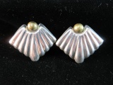 Vintage Taxco Mexico Sterling Silver Clip Earrings