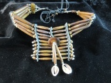 Artisan Tribal Necklace. Bone and Shell Accent