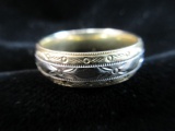 14K Gold Mans Band Style Ring Yellow and White Gold 8.5 grams 200.00 openin